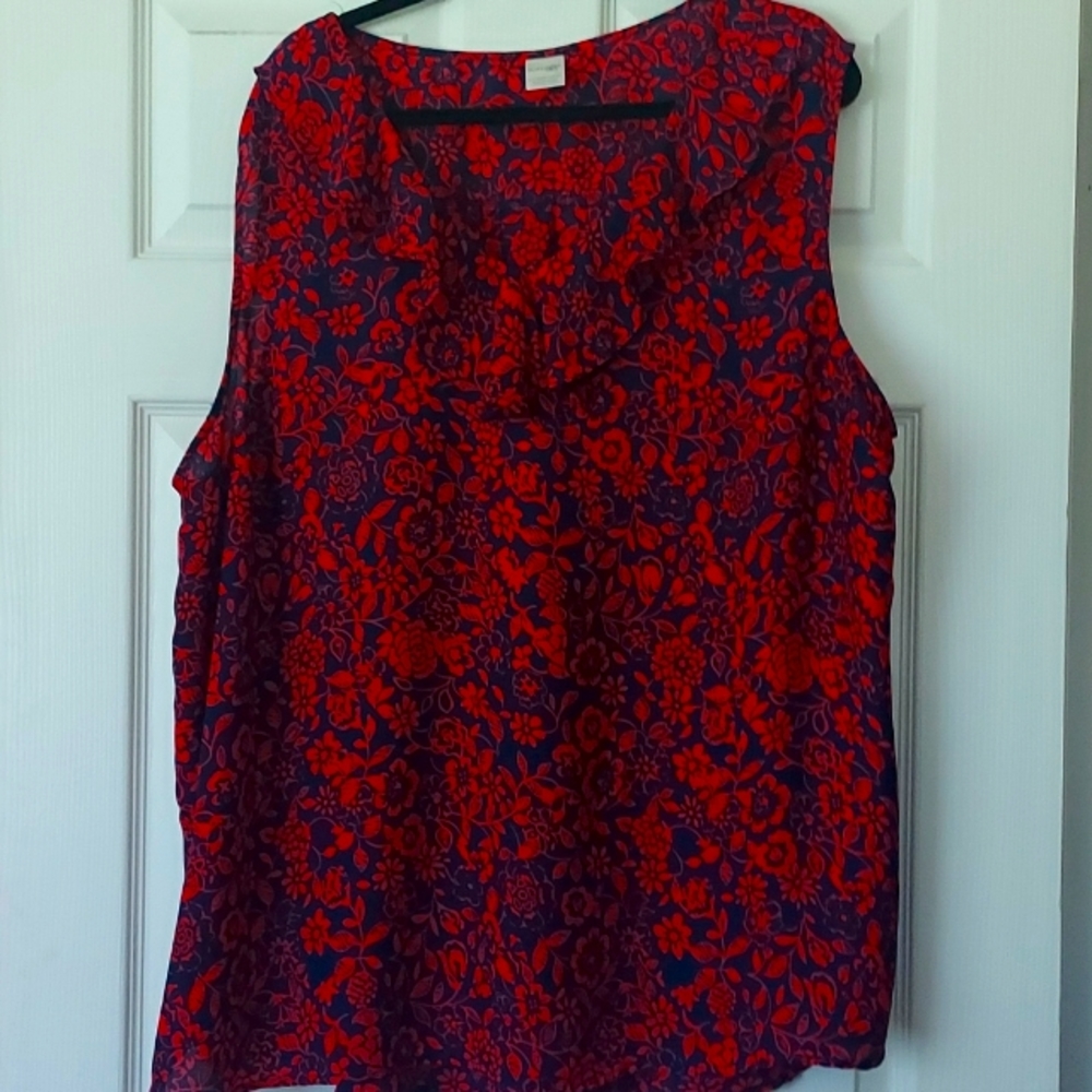 Plus size dressy ruffel v neck tank top